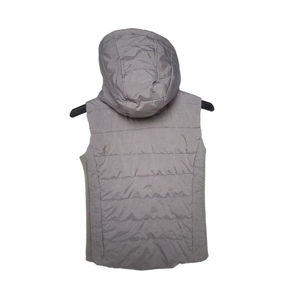✨XS Women's Winter Vest New York and Company Puffy hooded lightweight warm Gray✨ - Picture 2 of 5